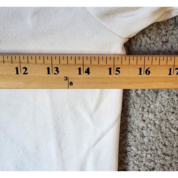 John Galt Womens Long Sleeve Baby Tee Shirt Top White Embroidered Red Devil Sz M - Picture 7 of 9